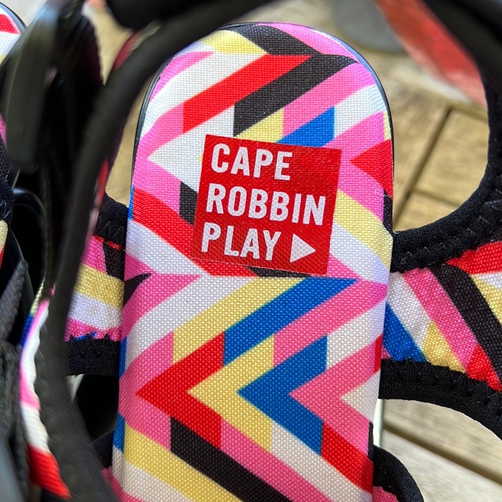 Cape Robbin Play Dirty Remix Platform Sandals Size 7 Wearable Art 🖼️ Like New - Picture 10 of 13